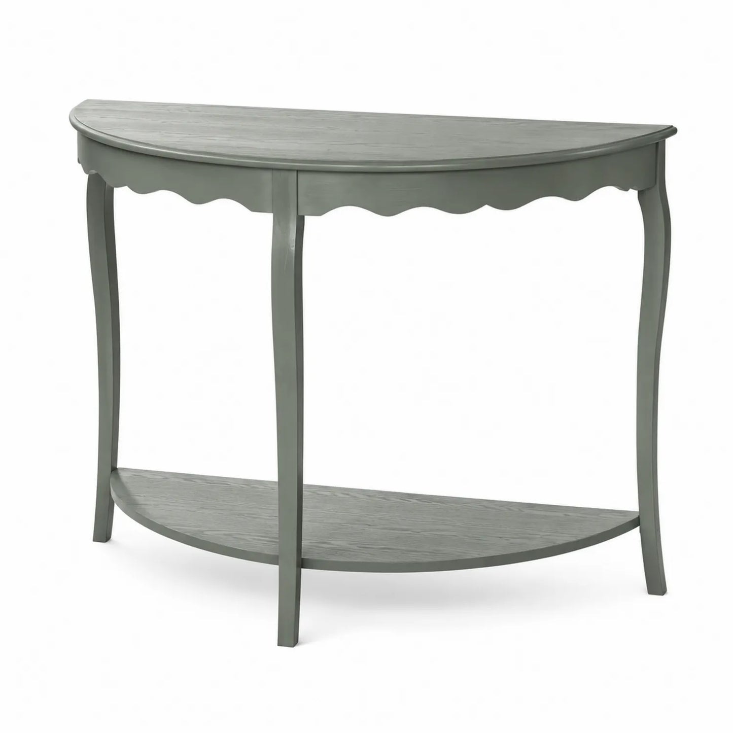 Halbrunder Konsolentisch Holz Grau 75x30x74 cm