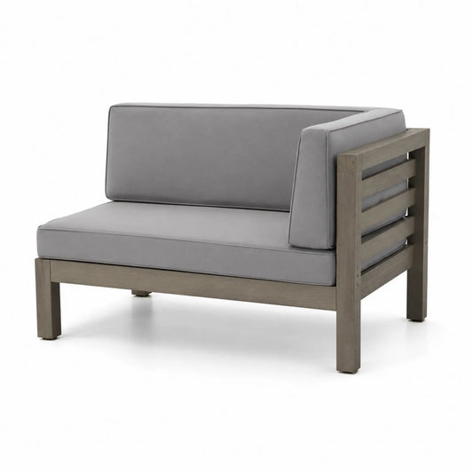 Outdoor Ecksofa Holz Grau