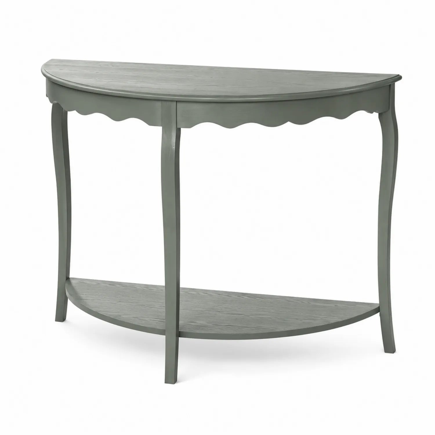 Halbrunder Konsolentisch Holz Grau 75x30x74 cm