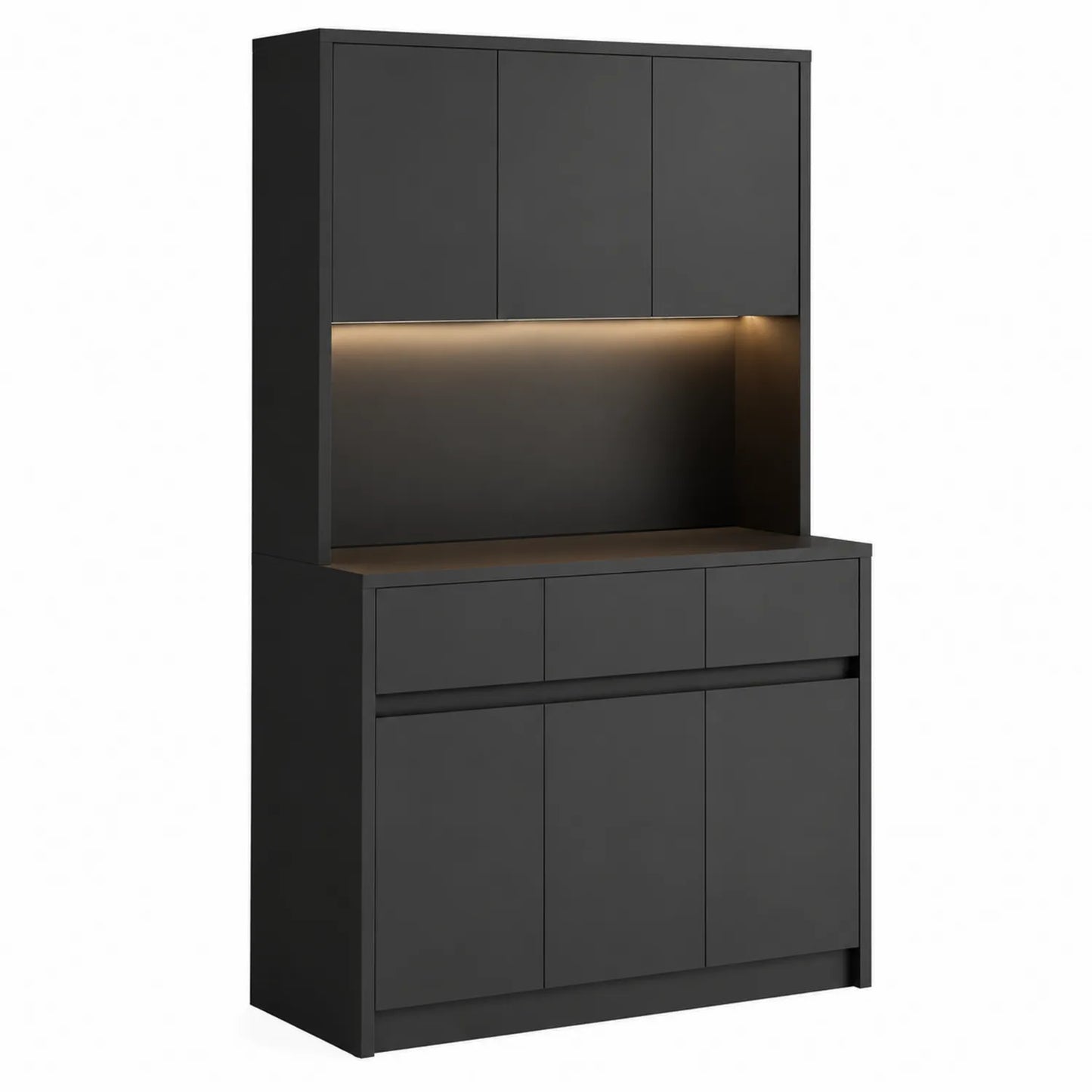 Sideboard mit Oberschrank Schwarz MDF