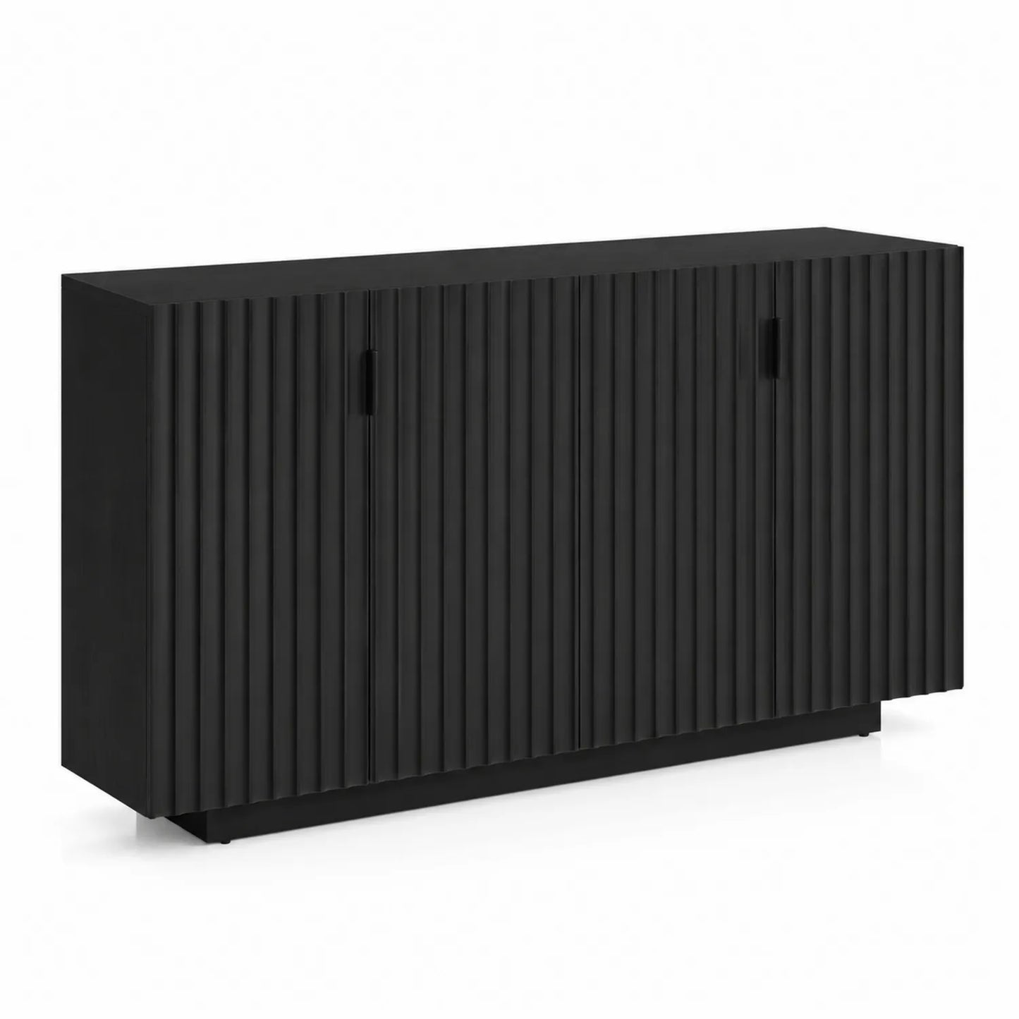 Schwarzes Sideboard aus MDF mit Mattlackierung, 160x40x80 cm